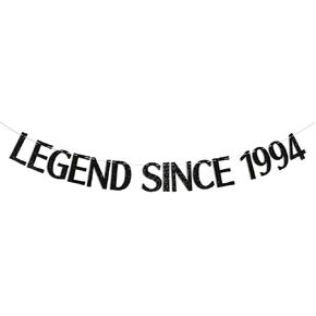 Black Glitter Legend Since 1994 Banner, Happy 30th Birthday Decorations, 30th Birthday Banner, 30 Years Blessed & Loved, Cheers to 30 Years Old Birthday Party Decorations for Men/Women