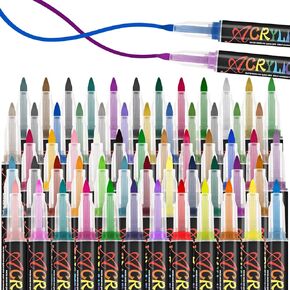 SANNIX Acrylic Paint Pens, 60 Colors Acrylic Paint Pens Premium Extra Fine Tip Acrylic Paint Pens for Rock Painting Ceramic Surfaces Wood Stone Glass Canvas DIY Crafts Making Art Supplies