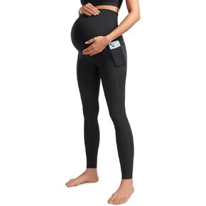 بنطال CRZ YOGA النسائي Butterluxe للحمل مع جيوب فوق البطن 28 بوصة - سروال حمل يوجا نشط للتمرين الناعم