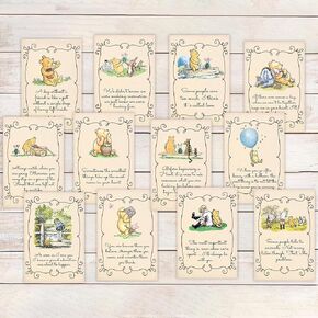12Pcs Winnie Centerpieces for Baby Shower Decorations Classic Pooh Quotes Table Sign Decor 5 * 7inche