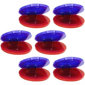 6 Pcs Plastic Castanets Rhythm Castanet Toy Kids Castanets Plastic Finger Castanet Mini Castanets Colorful Musical Toys Kids Plastic Castanet Handle Castanet Child Card Board Round