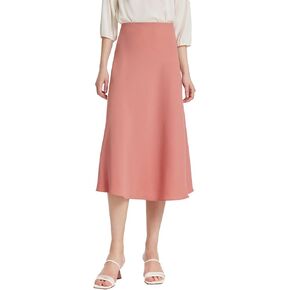 Women's Skirts High Waist Swing A Line Midi Boho Skirts for Women Trendy Summer Flowy Knee Length Skirt