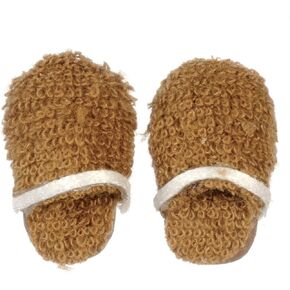 Melody Jane Dollhouse Mens Brown Slippers Miniature Bedroom Bathroom Accessory