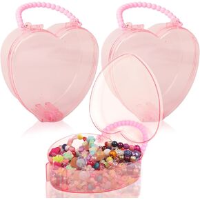 Plastic Storage Containers,8 Pack Pink Clear Handbags - Beads, Jewelry, Crafts Organizer - Small Plastic Storage Box, Beads Storage Containers, Clear Plastic Box for Small Items (Pink Handbags)