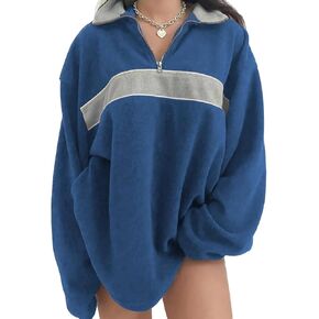 SKAYS Women's Polar Fleece Jacket Quarter Zip Color Block Fuzzy Pullover Sweatshirt For Women Casual Fall Winter Clothes