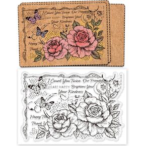 ORIGACH Best Wishes Words Silicone Clear Stamps for Card Making, Blessing Words Transparent Seal Stamps for DIY Crafting Scrapbooking Photo Album Journaling Decoration