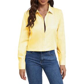 Wrinkle Free Womens Button Down Shirts for Women Long Sleeve Stretch Business Office Formal Work Blouses Tops