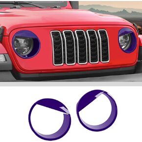 JWWY for Jeep Headlight Bezels Headlamp Garnish Ring Surround Cover Trim for 2024 Jeep Wrangler JL JLU & Gladiator JT 4XE Exterior Accessories 2pcs Orange