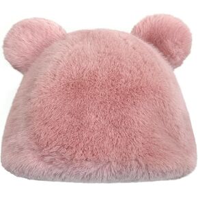Wrapables Faux Fur Fluffy Bear Ears Winter Beanie Hat