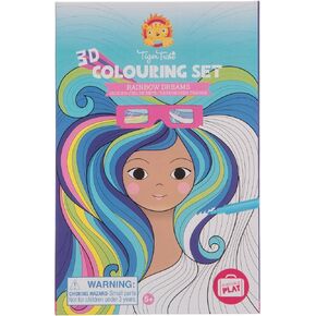 Tiger Tribe: 3D Coloring Set - Rainbow Dreams - Activity Set, Color Drawings That Leap Off The Page, 3D Glasses, Markers, Kids Ages 8+