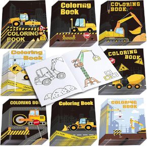 48 Pieces Construction Trucks Coloring Book Construction Birthday Party Favors Construction Coloring Book Including Dump Trucks Diggers Cranes Tractors for Kids Home School Party Activity Supplies