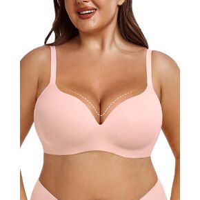 Women Wireless Bra No Underwire Fixed Molded Cup Seamless Push Up Bras for Women Soft Support Regular and Plus Size