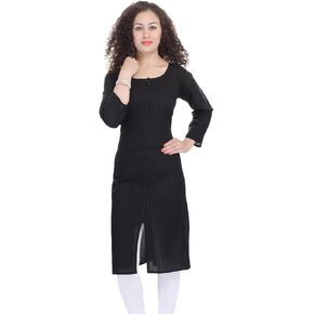 Ramkudi Plain Kurtis For Women | Indian Style Tunic Tops | Cotton Slit Kurti | - Solid Colors Kurta