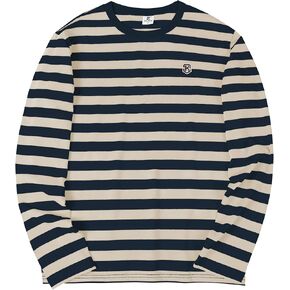 KESIHAN Men's Casual Striped Shirts Crewneck Long Sleeve Basic T-Shirt Basic Daily Work Stripe Tee Tops
