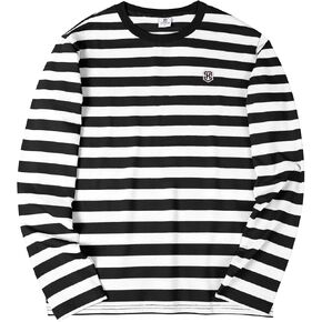KESIHAN Men's Casual Striped Shirts Crewneck Long Sleeve Basic T-Shirt Basic Daily Work Stripe Tee Tops