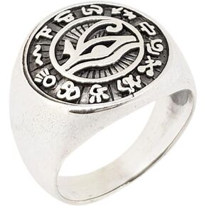 925 Sterling Silver Eyes of Ancient Egypt Ring for Men