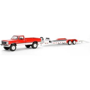 سلسلة Hitch & Tow 31-32310-D - 1991 دودج رام باور رام 250 - أحمر وأبيض مع حامل سيارة عالي التحمل بمقياس 1/64 دييكاست in Saudi Arabia