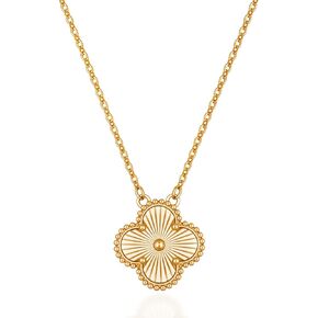 HighSpark Gold Necklaces for Women | Four Leaf Gold Necklace Pendant | Lovely Gift - Gold