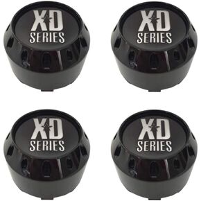 4 Pack KMC XD Series 464K106GB Gloss Black 6 Lug Center Caps