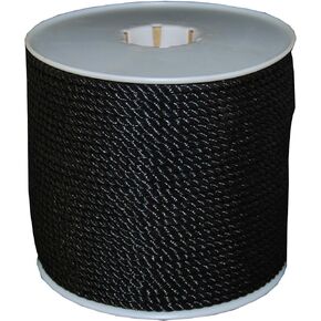 T.W Evans Cordage 191 Black Polypro Rope, 1/4-Inch x 600-Feet