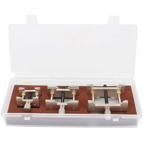 Joyzan Metal Watch Movement Holder, Adjustable Watch Fixed Base Clamp Set 2 In 1 Reversible Wristwatch Strap Vice Repair Tool Kit Repairing Open Remover Accessories for Watchmaker Maintenance 3PCS