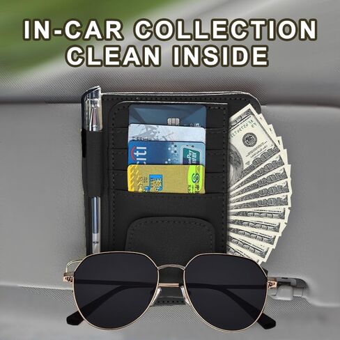 Visor Organizer, Car Sun Visor Organizer, Visor Storage Pouch Holder with Multi-Pocket Net Zippers, Auto Car Visor Pocket Car Interior Accessories Universal for Cars, SUVs, Trucks in Saudi Arabia