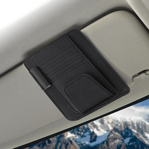 Visor Organizer, Car Sun Visor Organizer, Visor Storage Pouch Holder with Multi-Pocket Net Zippers, Auto Car Visor Pocket Car Interior Accessories Universal for Cars, SUVs, Trucks in Saudi Arabia