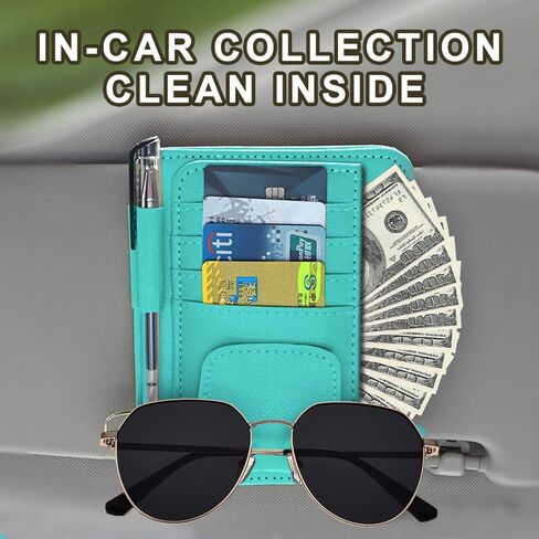 Visor Organizer, Car Sun Visor Organizer, Visor Storage Pouch Holder with Multi-Pocket Net Zippers, Auto Car Visor Pocket Car Interior Accessories Universal for Cars, SUVs, Trucks in Saudi Arabia
