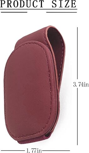 Sunglass Holder for Car, Magnetic Leather Sunglasses Holder and Ticket Card Clip, Car Sunglass Holder Accessories Universal-2 Pcs (Wine Red) in Saudi Arabia