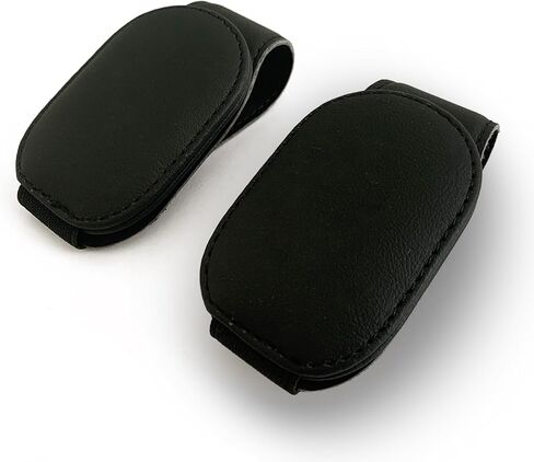 Sunglass Holder for Car, Magnetic Leather Sunglasses Holder and Ticket Card Clip, Car Sunglass Holder Accessories Universal-2 Pcs (Wine Red) in Saudi Arabia