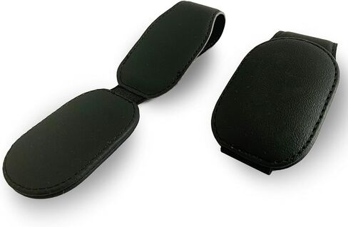 Sunglass Holder for Car, Magnetic Leather Sunglasses Holder and Ticket Card Clip, Car Sunglass Holder Accessories Universal-2 Pcs (Wine Red) in Saudi Arabia