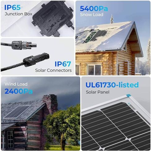 Renogy 400 Watt 12 Volt Premium 4 Pcs 100W Panel+40A MPPT Charge Controller+ Bluetooth Module Fuse+ Mounting Z Brackets+Adaptor Kit +Tray Cables Set, 400W, Grid 12V Solar Power System in Kuwait