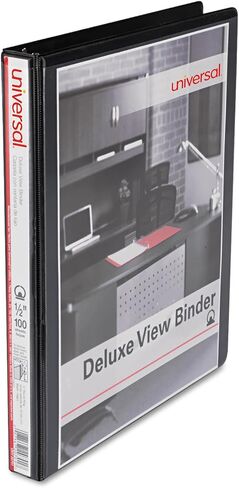 Universal 20703 Deluxe Round Ring View Binder, 1/2-Inch Cap, 8.5 x 11, Light Blue in Saudi Arabia