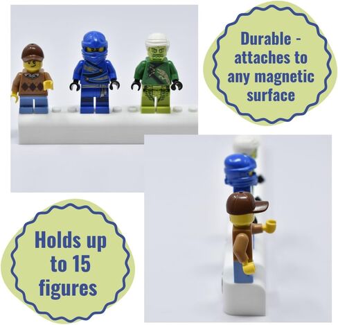 Collectibles Display Fridge Magnet Compatible with Lego Minifigures | Display Figurines on Fridge or Metal Surfaces | Made in USA (Small) in Saudi Arabia