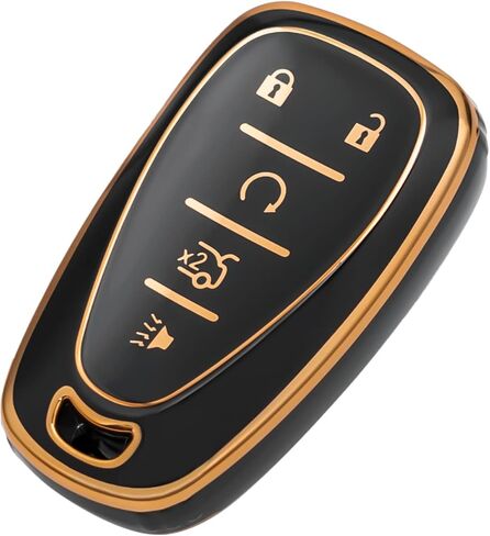 OFFCURVE for Chevy Car Key Fob Cover Case Full Car Key Shell Car Accessories Remote Key Protector Compatible with Chevrolet Equinox Malibu Camaro Traverse 5-Button Smart Key, Pink/Pattern Random in Kuwait