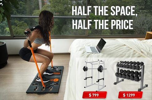 Home Gym 2.0 - حزمة تمارين رياضية منزلية محمولة كاملة + مجموعة واحدة من أشرطة المقاومة - شريط مقاومة قابل للطي، مقابض - تدريبات لكامل الجسم للمنزل أو السفر أو الخارج - أرجواني in Kuwait