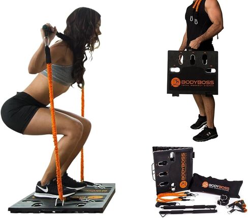 Home Gym 2.0 - حزمة تمارين رياضية منزلية محمولة كاملة + مجموعة واحدة من أشرطة المقاومة - شريط مقاومة قابل للطي، مقابض - تدريبات لكامل الجسم للمنزل أو السفر أو الخارج - أرجواني in Kuwait