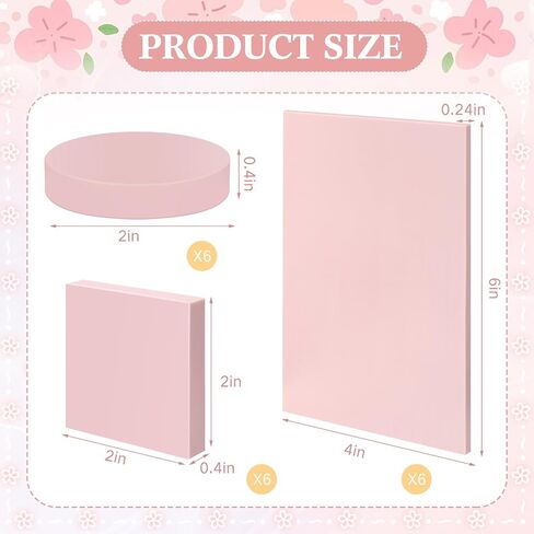 Innconee 18 Pcs Rubber Stamp Carving Blocks Pink Soft Linoleum Blocks Round Square Rectangle Carving Blocks Kit for Stamp Soft Rubber Crafts and DIY Craft Project in Saudi Arabia