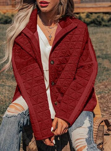 EVALESS Women's Lightweight Diamond Quilted Jacket Casual Winter Open Front Button Down Puffer Coat Outwear Cardigan in Saudi Arabia