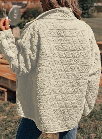 EVALESS Women's Lightweight Diamond Quilted Jacket Casual Winter Open Front Button Down Puffer Coat Outwear Cardigan in Saudi Arabia