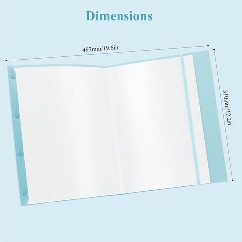 M&G A3 Size 30-Pocket Binder with Plastic Sleeves(Blue)，Presentation Display Book,19.6x12.2 inch Heavy Duty Art Portfolio Folder with Clear Sheet Protectors for Artwork, Document Organizer in Saudi Arabia