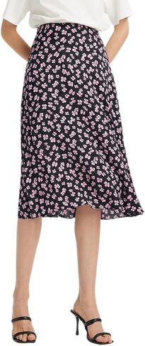 Women's Skirts High Waist Swing A Line Midi Boho Skirts for Women Trendy Summer Flowy Knee Length Skirt in Saudi Arabia