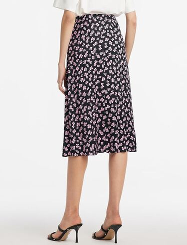 Women's Skirts High Waist Swing A Line Midi Boho Skirts for Women Trendy Summer Flowy Knee Length Skirt in Saudi Arabia
