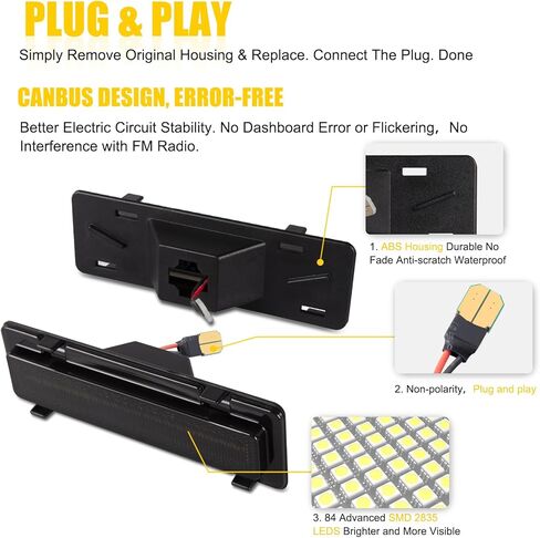 ضوء علامة الجانب الأمامي LED لـ 1982-1992 Chevy Camaro LT، RS، Sport، Iroc-Z، Z28 كوبيه سائق قابل للتحويل استبدال الركاب OEM مصباح علامة جانبية المصد الأمامي إشارة وقوف السيارات ضوء in Kuwait