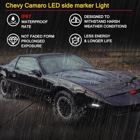 ضوء علامة الجانب الأمامي LED لـ 1982-1992 Chevy Camaro LT، RS، Sport، Iroc-Z، Z28 كوبيه سائق قابل للتحويل استبدال الركاب OEM مصباح علامة جانبية المصد الأمامي إشارة وقوف السيارات ضوء in Kuwait