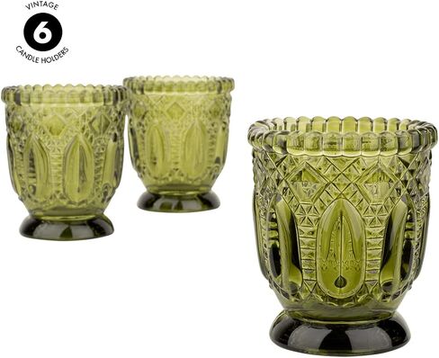 Koyal Wholesale Jewel Tone Votive Vintage Glass Candle Holders, 6-Pack, Multicolor Jewel Candle Set of Votives in Saudi Arabia