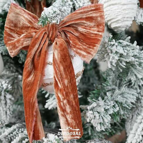 Terracotta Velvet Ribbon 3 inch Terracotta Frayed Velvet Ribbon Crinkle Silk Velvet for Wreaths, Christmas Thanksgiving Decor, Flower Bouquet, Gift Wrapping, Bows Making, Wedding -3 Yards in Kuwait