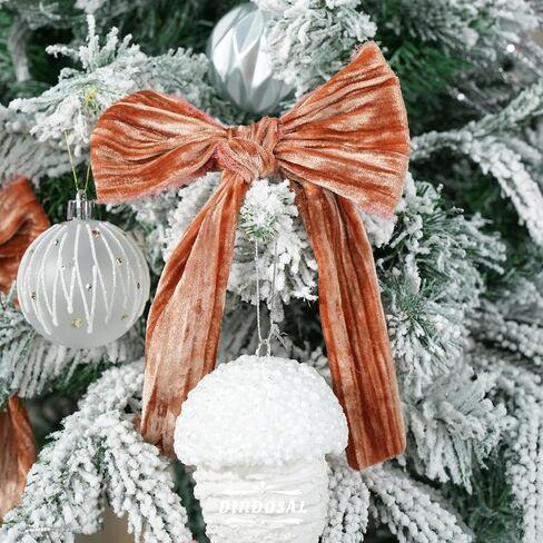 Terracotta Velvet Ribbon 3 inch Terracotta Frayed Velvet Ribbon Crinkle Silk Velvet for Wreaths, Christmas Thanksgiving Decor, Flower Bouquet, Gift Wrapping, Bows Making, Wedding -3 Yards in Kuwait
