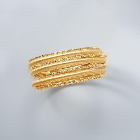 Ross-Simons Italian 18kt Gold Over Sterling Silver Jewelry Set: 7 Bangle Bracelets. 8.5 inches in Saudi Arabia