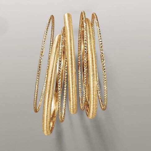 Ross-Simons Italian 18kt Gold Over Sterling Silver Jewelry Set: 7 Bangle Bracelets. 8.5 inches in Saudi Arabia